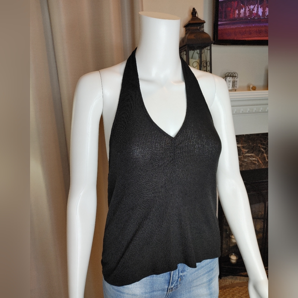 OUT FROM UNDER Halter Top, Black L - Picture 2 of 8